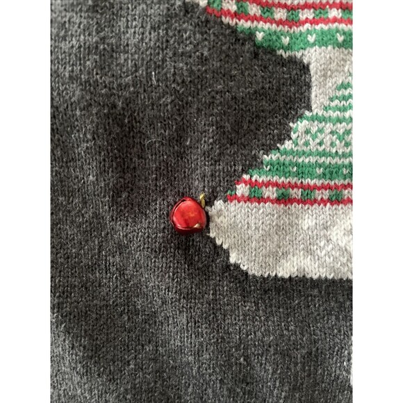 Ruby Moon Reindeer Gray Fairisle Knit Sweater  Christmas Size L - Picture 5 of 5